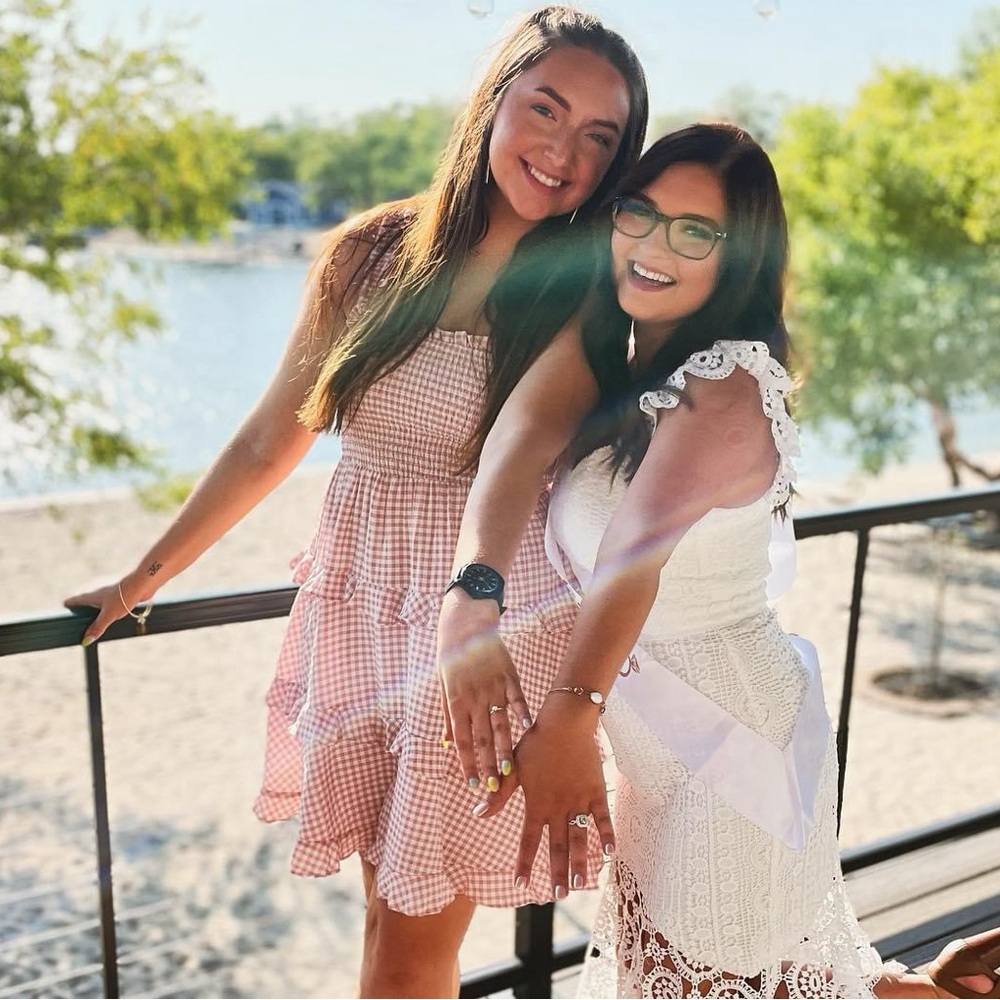 Sweet Lemon Ruffled Checkered Pink and White Dress